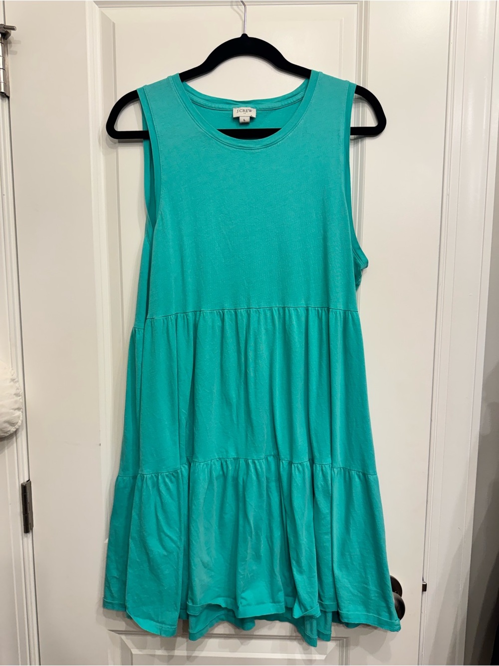 J. Crew Teal Sleeveless Tiered Tank Dress